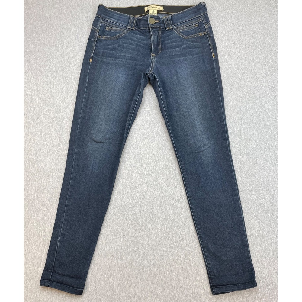 Democracy Jeans Womens 8 Blue Cotton Blend Stretch Mid-Rise Tapered